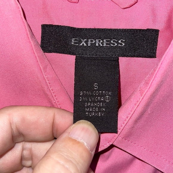 Express men’s stretch fit button down shirt in color of mauve size S - Picture 3 of 7
